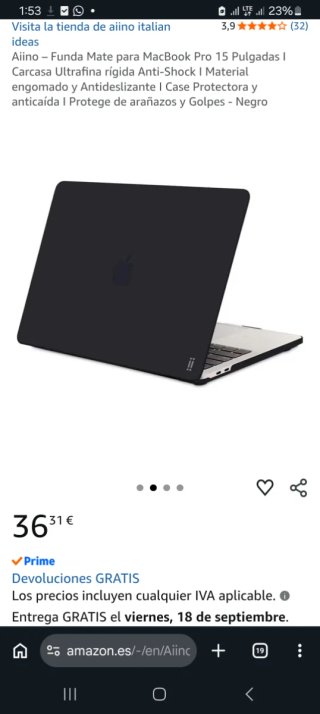 Carcasa MacBook Pro 13 Negra