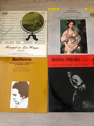 Lote 4 Vinilos Clásicos: Mozart, Rodrigo, Beethove