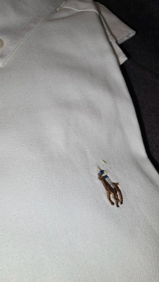 Camisa Polo Ralph Lauren Blanca Manga Larga