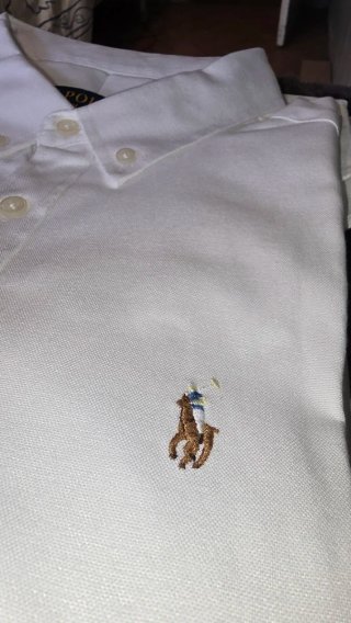 Camisa Polo Ralph Lauren Blanca Manga Larga