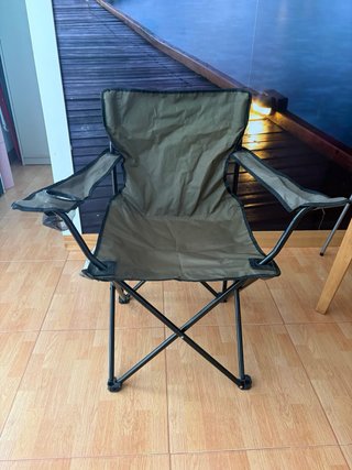 Silla plegable camping con portavasos
