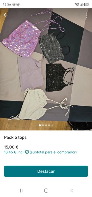 Pack 5 Tops Brillantes