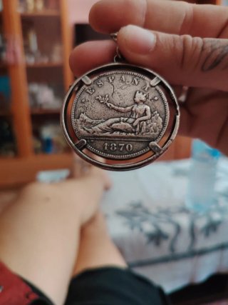 Llavero Moneda Antigua España 1870