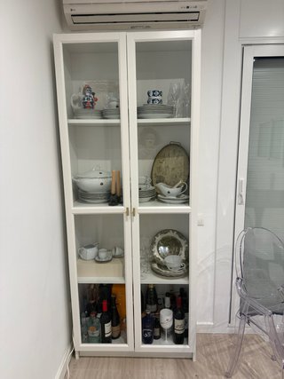 Vitrina BILLY / OXBERG Ikea Blanca Cristal