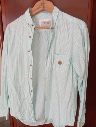Camisa Ewan rayas verde Talla L