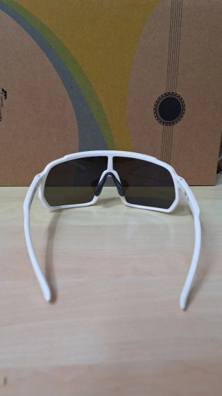 Gafas de sol ciclismo blancas lentes azules