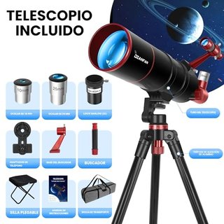 Telescopio astronómico 90/550 con trípode y
