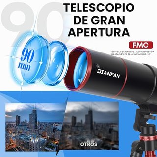 Telescopio astronómico 90/550 con trípode y