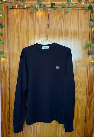Stone Island Camiseta Negra Manga Larga Talla L