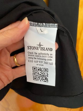 Stone Island Camiseta Negra Manga Larga Talla L