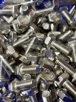 100 Parafusos Aço Inox M6x16mm A2