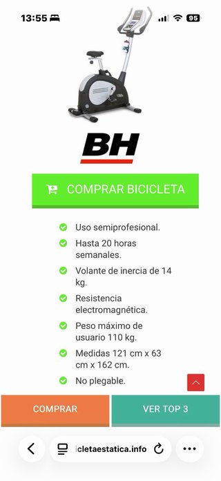 Bicicleta Estática BH Ion XL