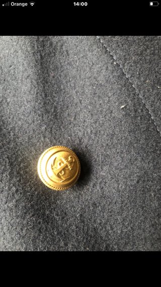 Chaquetón lana italiano azul marino y dorado
