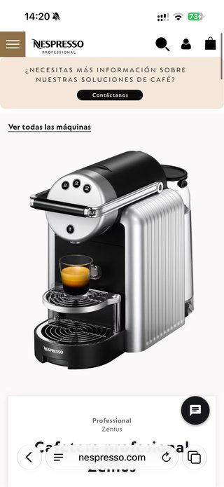 Cafetera Nespresso Zenius Profesional