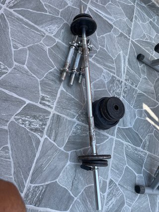 Pesas y barras de gimnasio