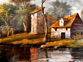 Cuadro Paisaje Antiguo