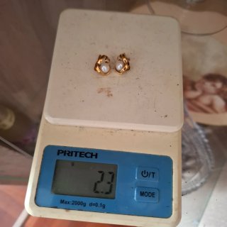 Pendientes Oro Ley Perla