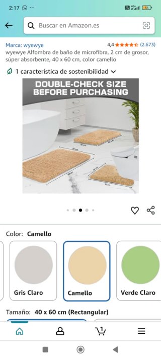 Alfombra de baño beige 40×60 cm