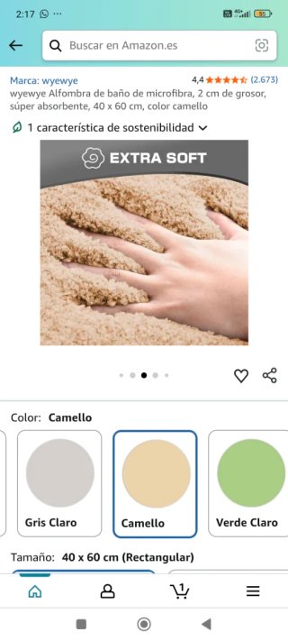 Alfombra de baño beige 40×60 cm
