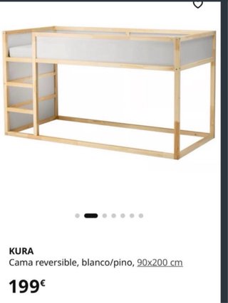 Cama alta KURA madera 90x200