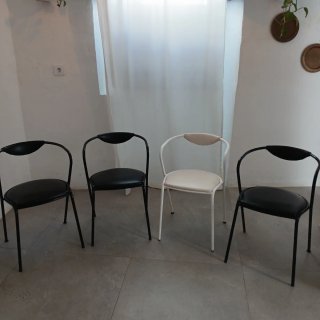 Juego 4 Sillas Oficina Vintage Metal