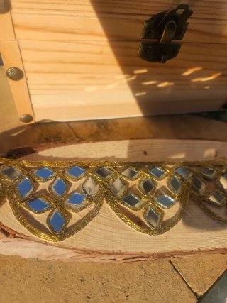 Gargantilla choker dorada y plateada con espejos