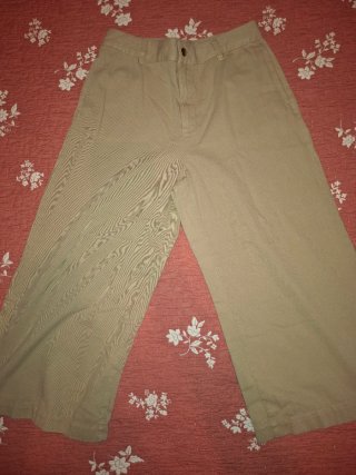 Pantalones anchos beige