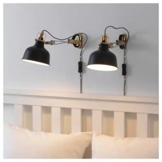 Lámpara de pared Ikea Ranarp Negra/Dorada