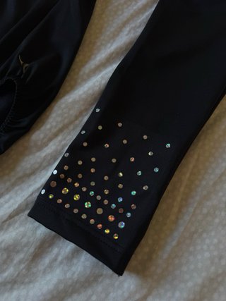 Maillot Gimnasia Negro Brillante Manga Larga