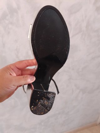 Sandalias plateadas tacón plataforma T39
