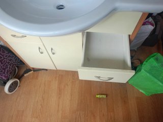 Mueble de baño lavabo cerámica y madera