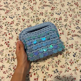 Borsa uncinetto fatta a mano con paillettes