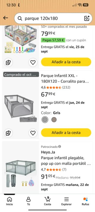 Parque infantil XXL 180x120x65 cm