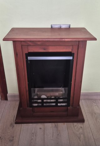 Mueble chimenea bioetanol madera
