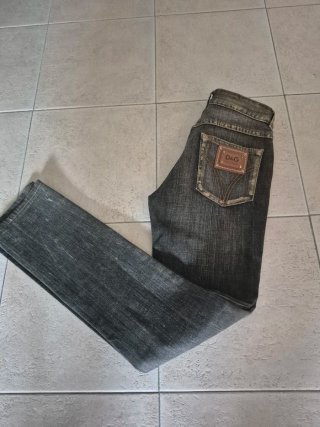 Jeans D&G grigi con dettagli oro