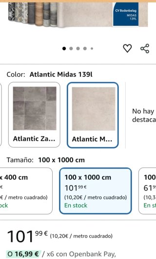 Suelo vinilo efecto mármol
