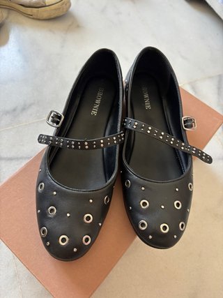 Bailarinas Brownie negras con tachas