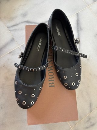 Bailarinas Brownie negras con tachas