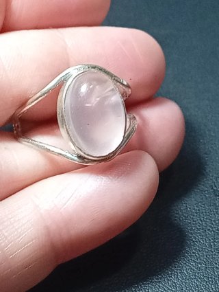 Anillo Plata Ley cuarzo rosa