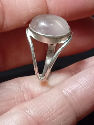 Anillo Plata Ley cuarzo rosa