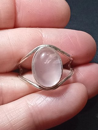 Anillo Plata Ley cuarzo rosa
