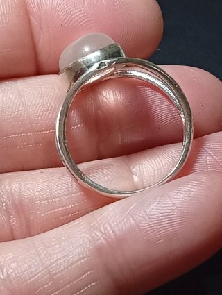 Anillo Plata Ley cuarzo rosa