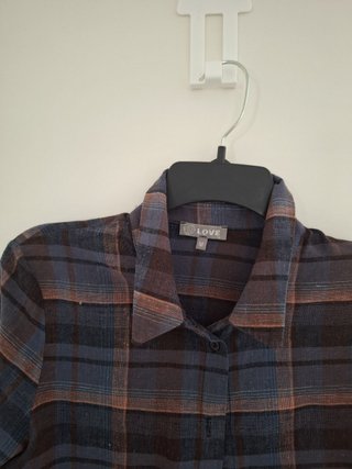 Camicia lunga a quadri LOVE da donna