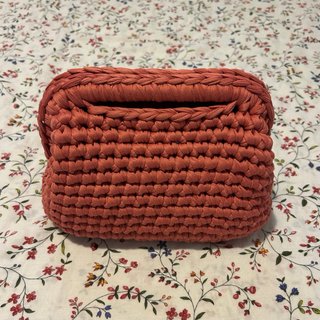 Borsa uncinetto fatta a mano rosa corallo
