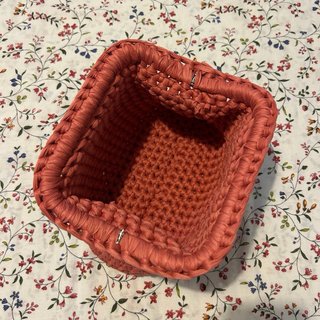 Borsa uncinetto fatta a mano rosa corallo