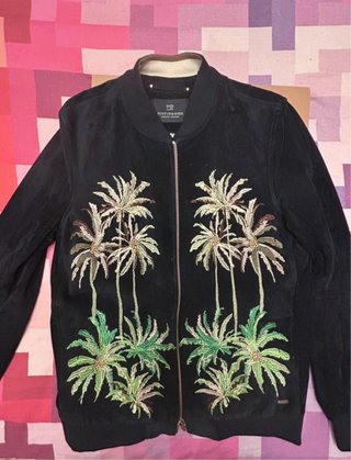 Cazadora Scotch & Soda Negra con Palmeras