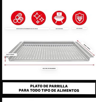 Bandeja de parrilla acero inoxidable