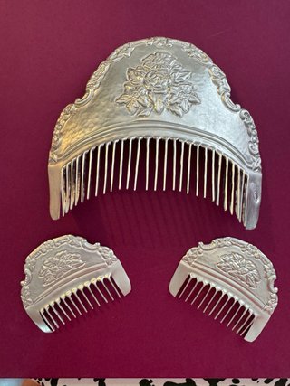 Juego de peinetas falleras plata
