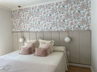 Cabecero terciopelo a medida beige