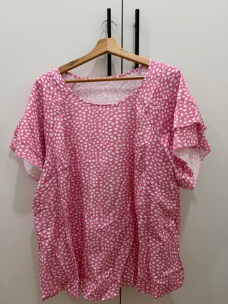 Blusa rosa con lunares blancos SHEIN